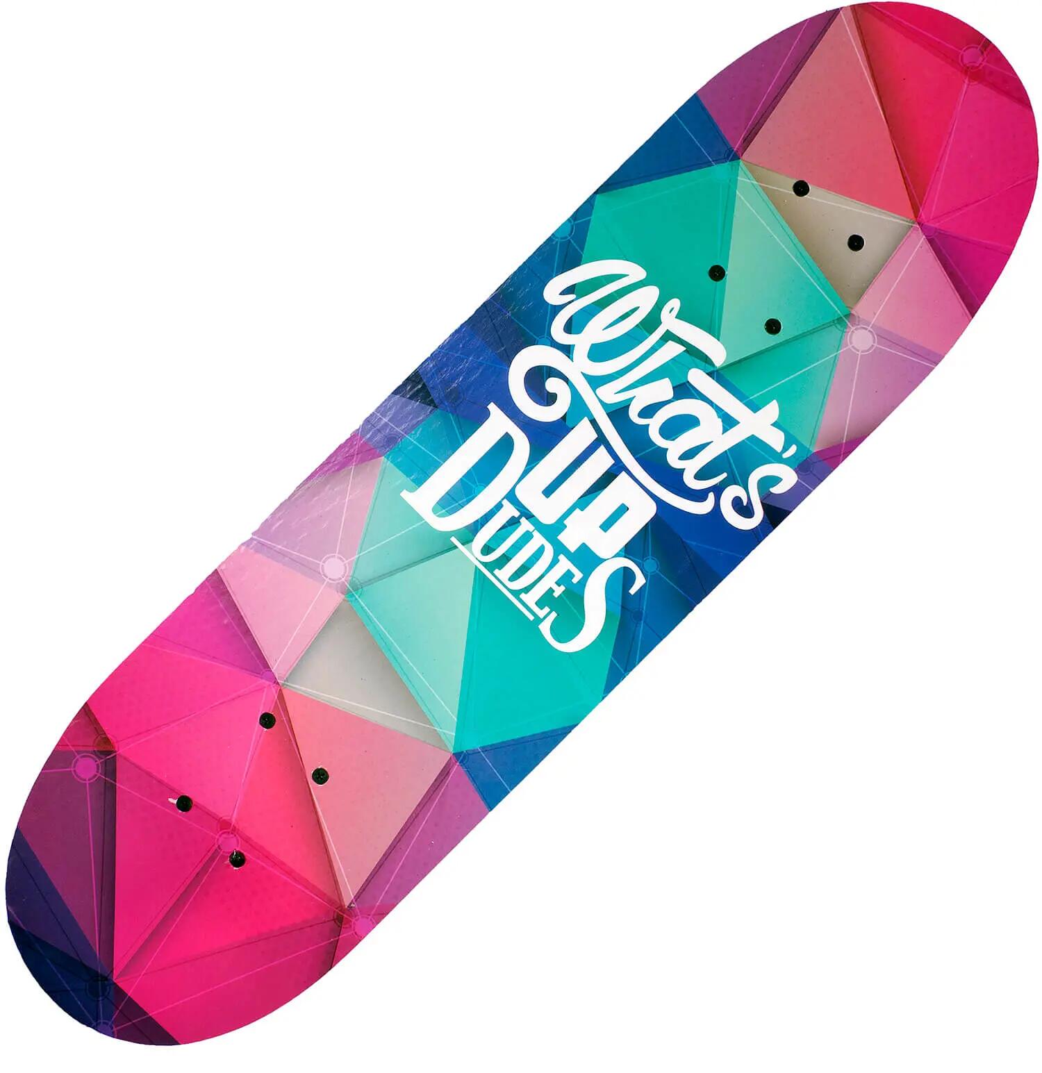 Skateboard dublu print, aluminiu, 70 x 20 cm, multicolor, What's Up Dudes 2/4