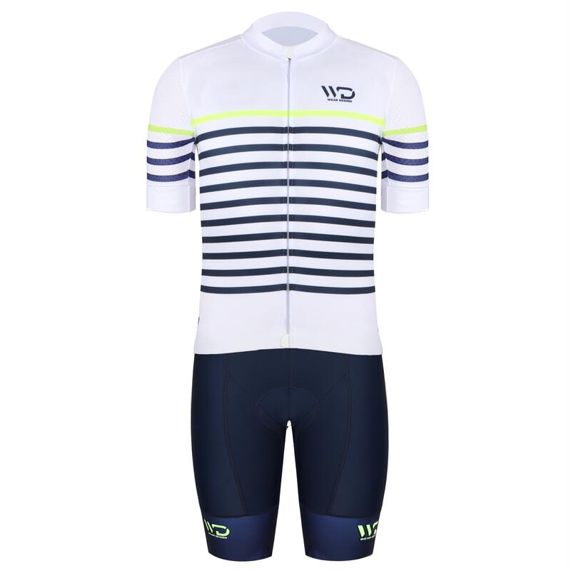 Maglia da ciclismo MARINIERE a maniche corte bianco/blu