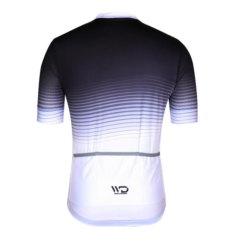 Maillot vélo manches courtes WAVE noir/blanc