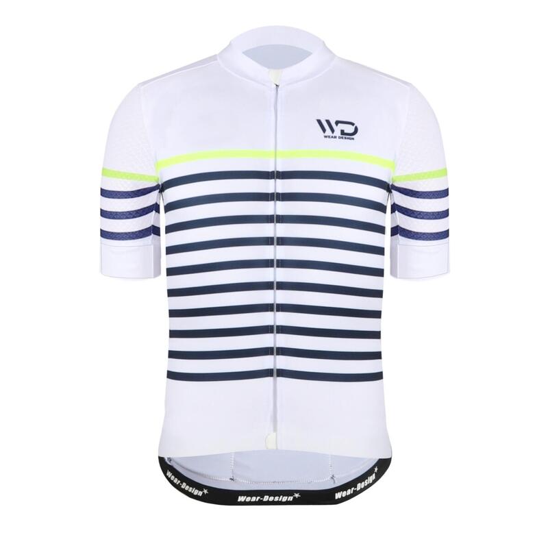 Maglia da ciclismo MARINIERE a maniche corte bianco/blu