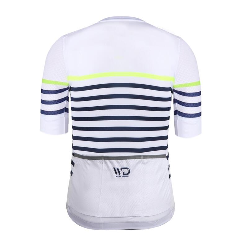 Maglia da ciclismo MARINIERE a maniche corte bianco/blu