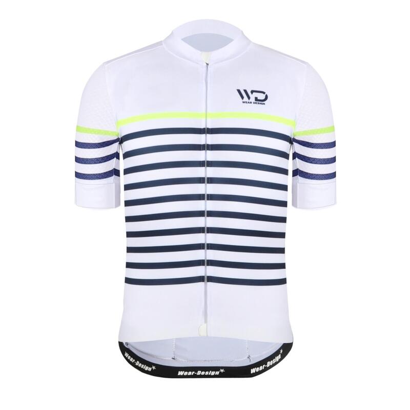 Maglia da ciclismo MARINIERE a maniche corte bianco/blu