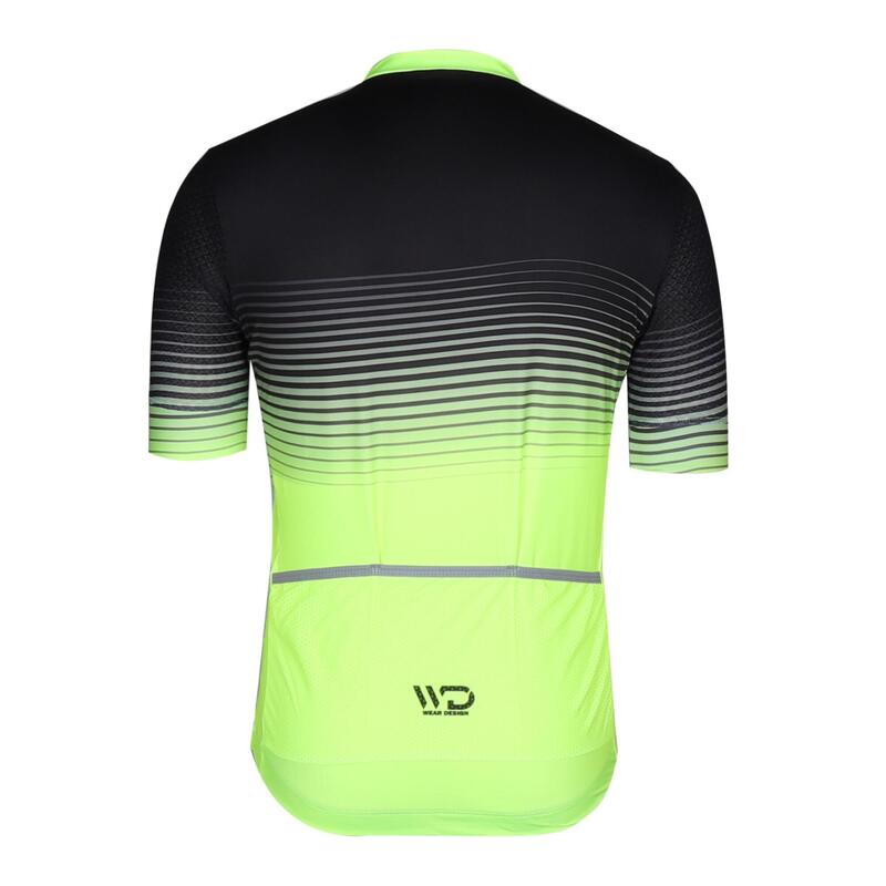 Maillot de vélo manches courtes WAVE noir/jaune