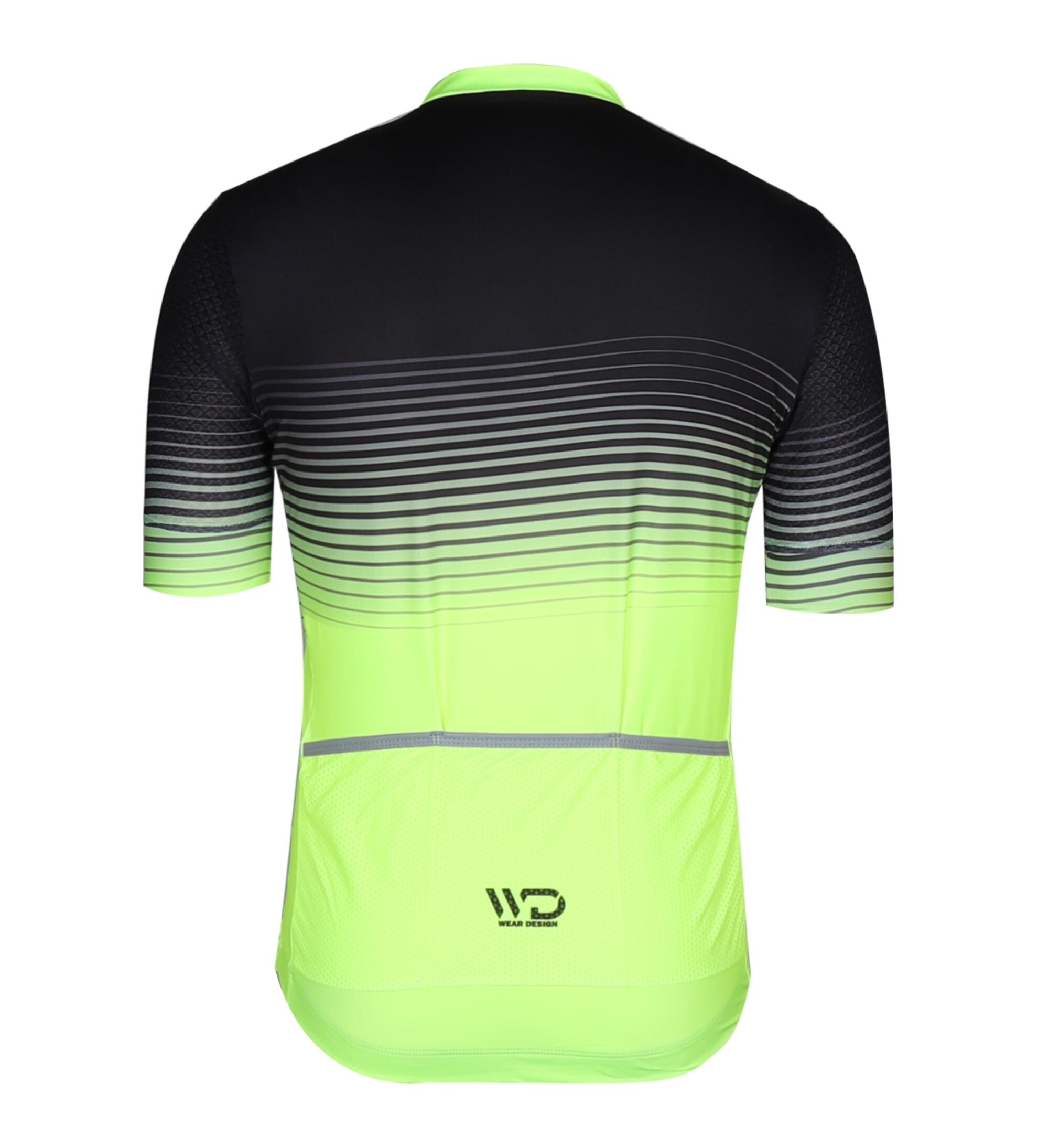 Maillot de vélo manches courtes WAVE noir/jaune 2/4