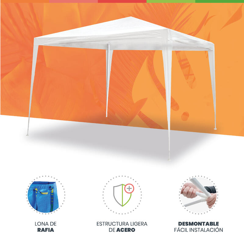 Carpa Desmontable 3x3 Blanca para cubrir cualquier evento deportivo