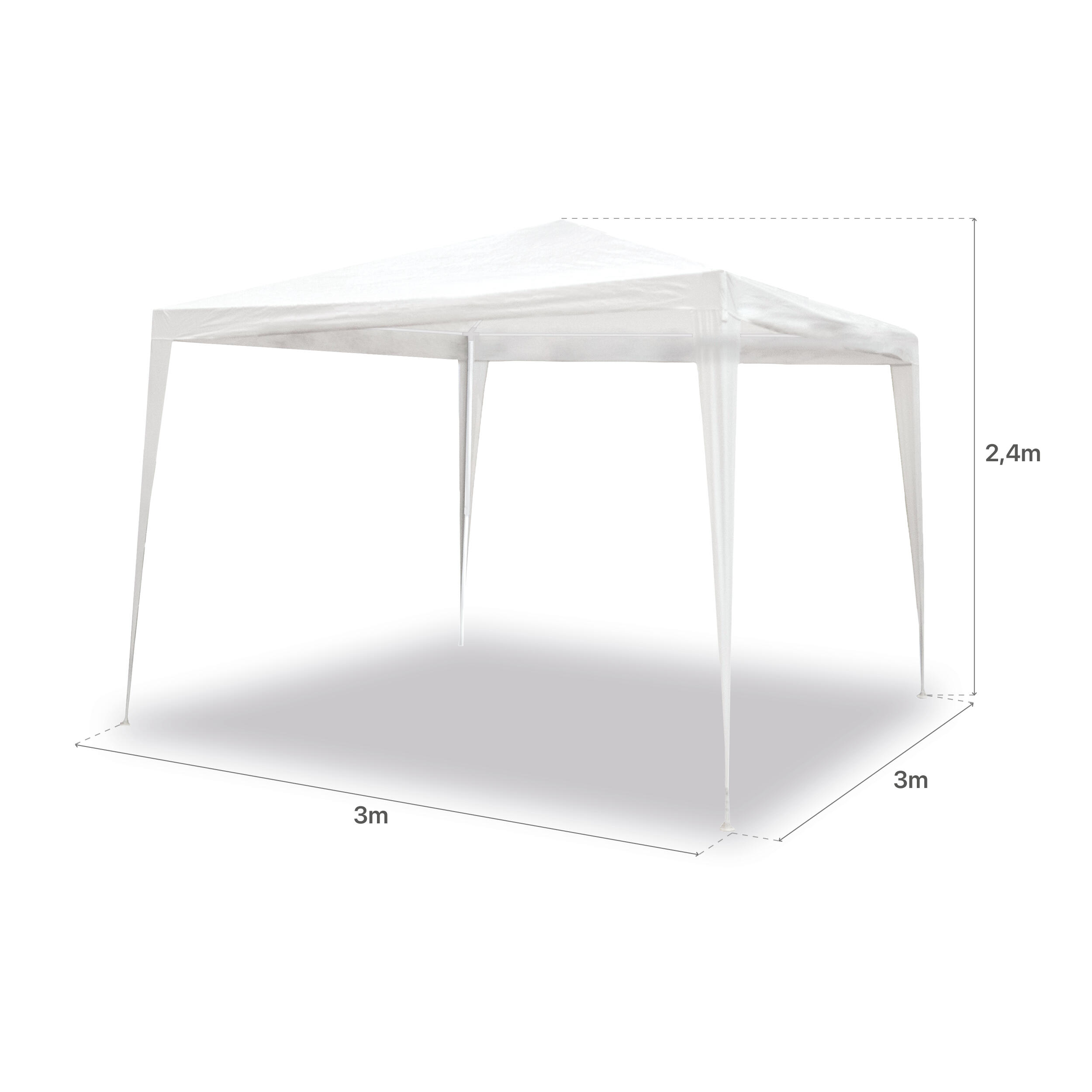 Opvouwbare tent 3x3 m Cies Wit - Winden 3/4
