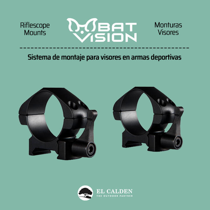 Anillas Visor Caza Bat-Vision Weaver Desmontables 30 mm 4 Tornillos Low Fit 2/3