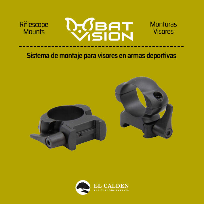 Suporte para Luneta de Caça, Bat-Vision, Weaver Destacável, 25,4 mm, 2 Parafusos 2/3