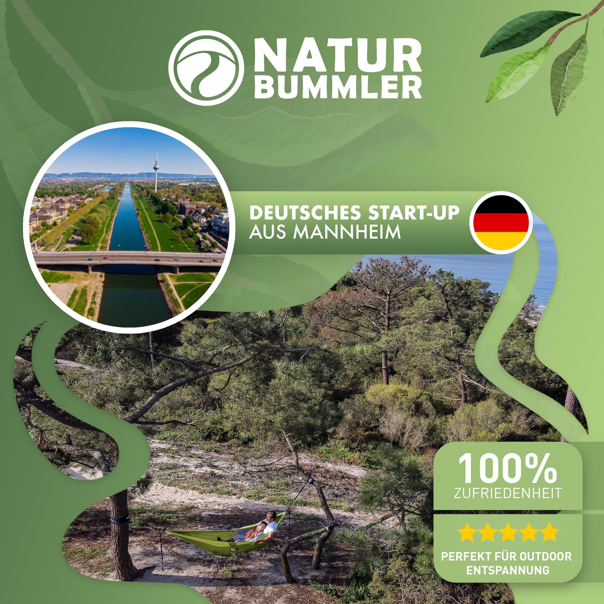 Naturbummler ® Hängematte Outdoor 300 x 170cm mit Baumschutzmatte (grün) 5/7