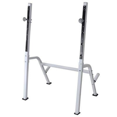 Verstelbare Fitness Bench & Rack Combo +  Barbell & Dumbbell Set (61kg)