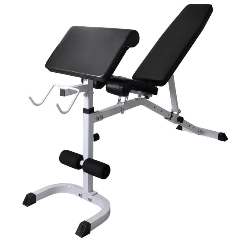 Verstelbare Fitness Bench & Rack Combo +  Barbell & Dumbbell Set (61kg)