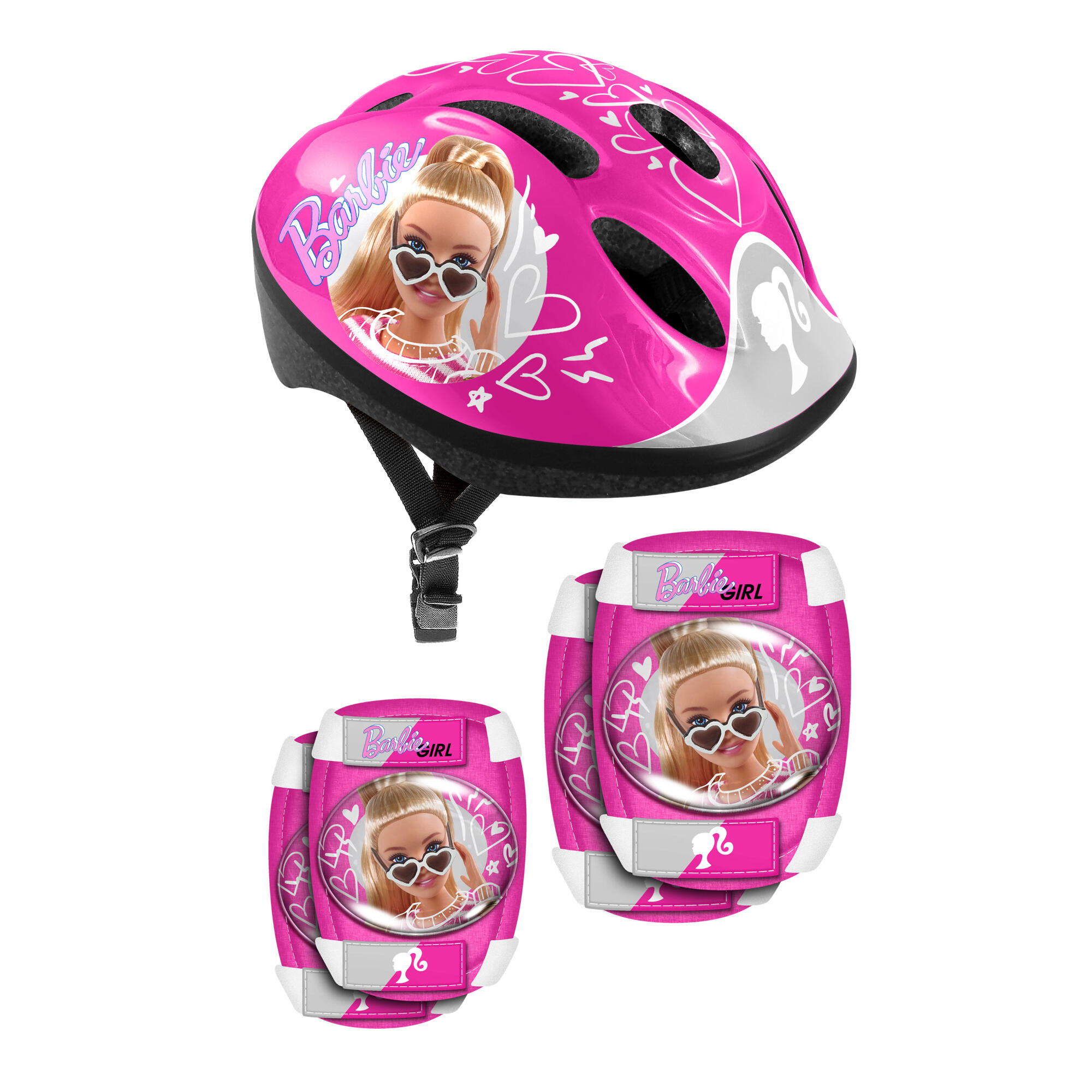 Capacete joelheiras e cotoveleiras barbie