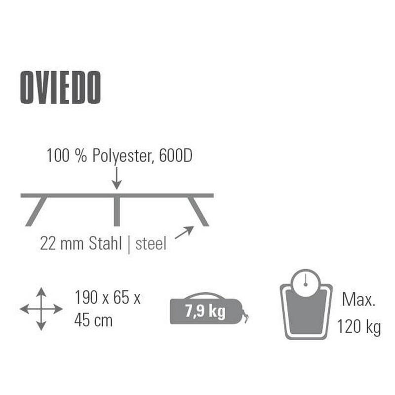 High Peak Oviedo, brandina pieghevole, fino a 120 kg