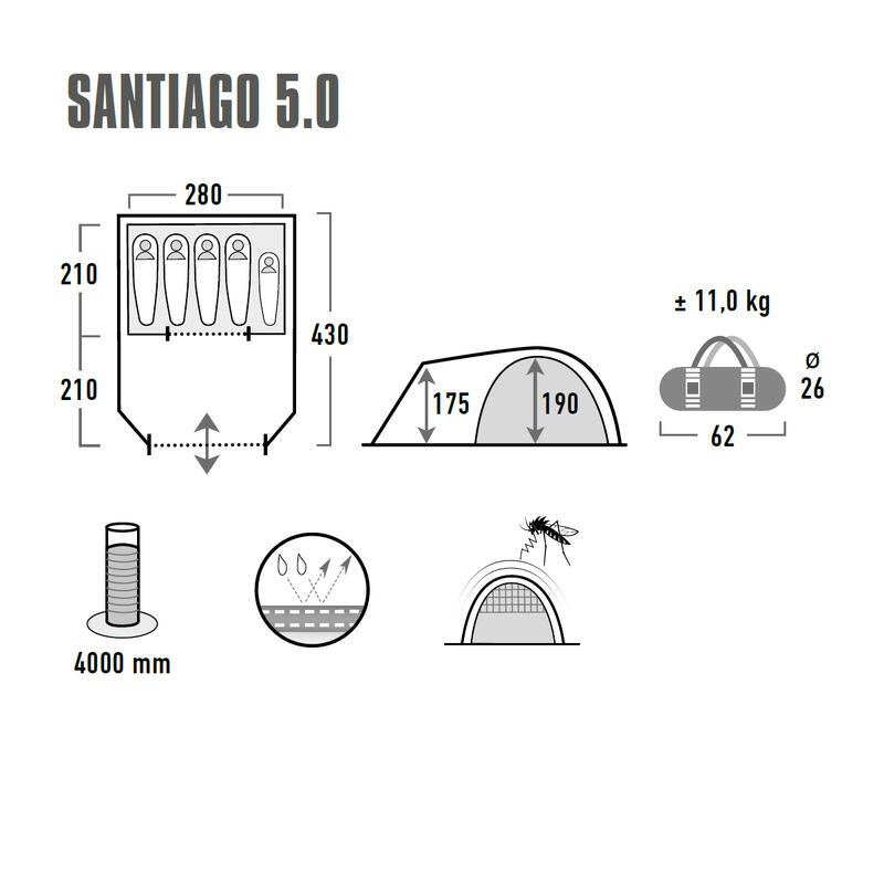 Namiot turystyczny High Peak Santiago 5.0