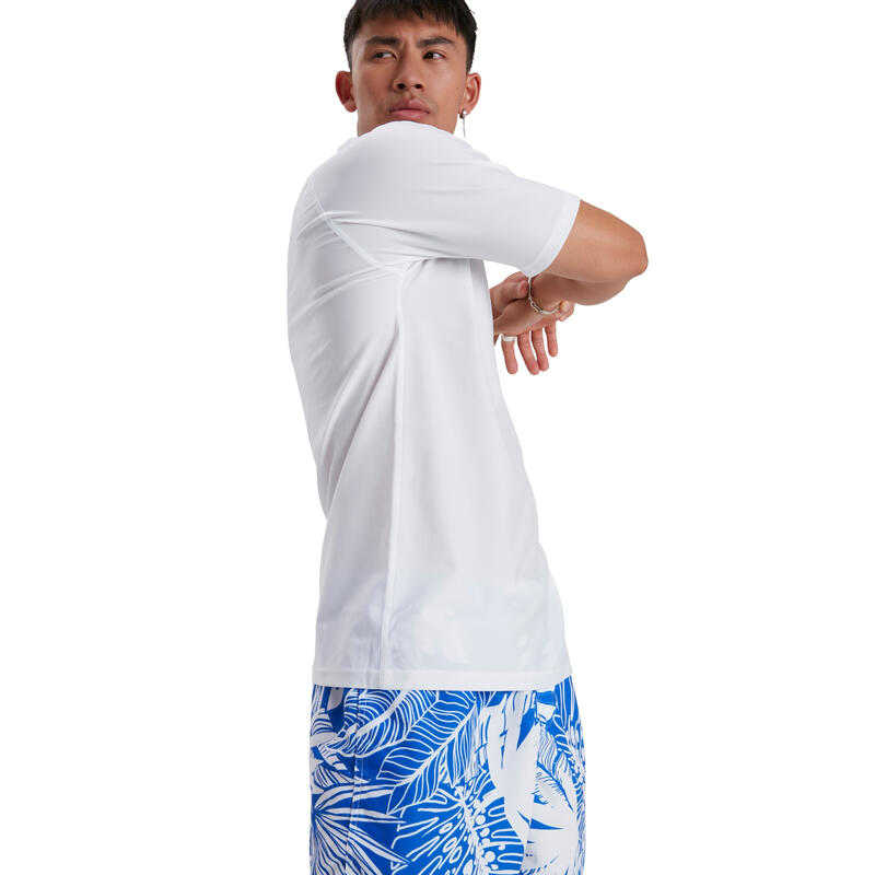 ECO ENDURABRITE MEN'S SHORT SLEEVE SWIM TEE - WHITE