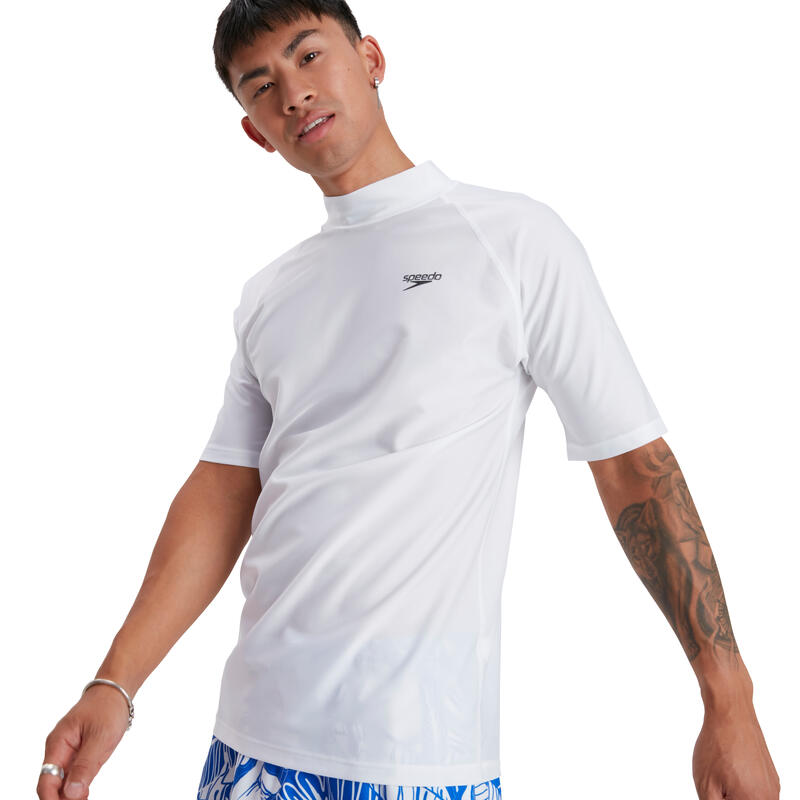 ECO ENDURABRITE MEN'S SHORT SLEEVE SWIM TEE - WHITE