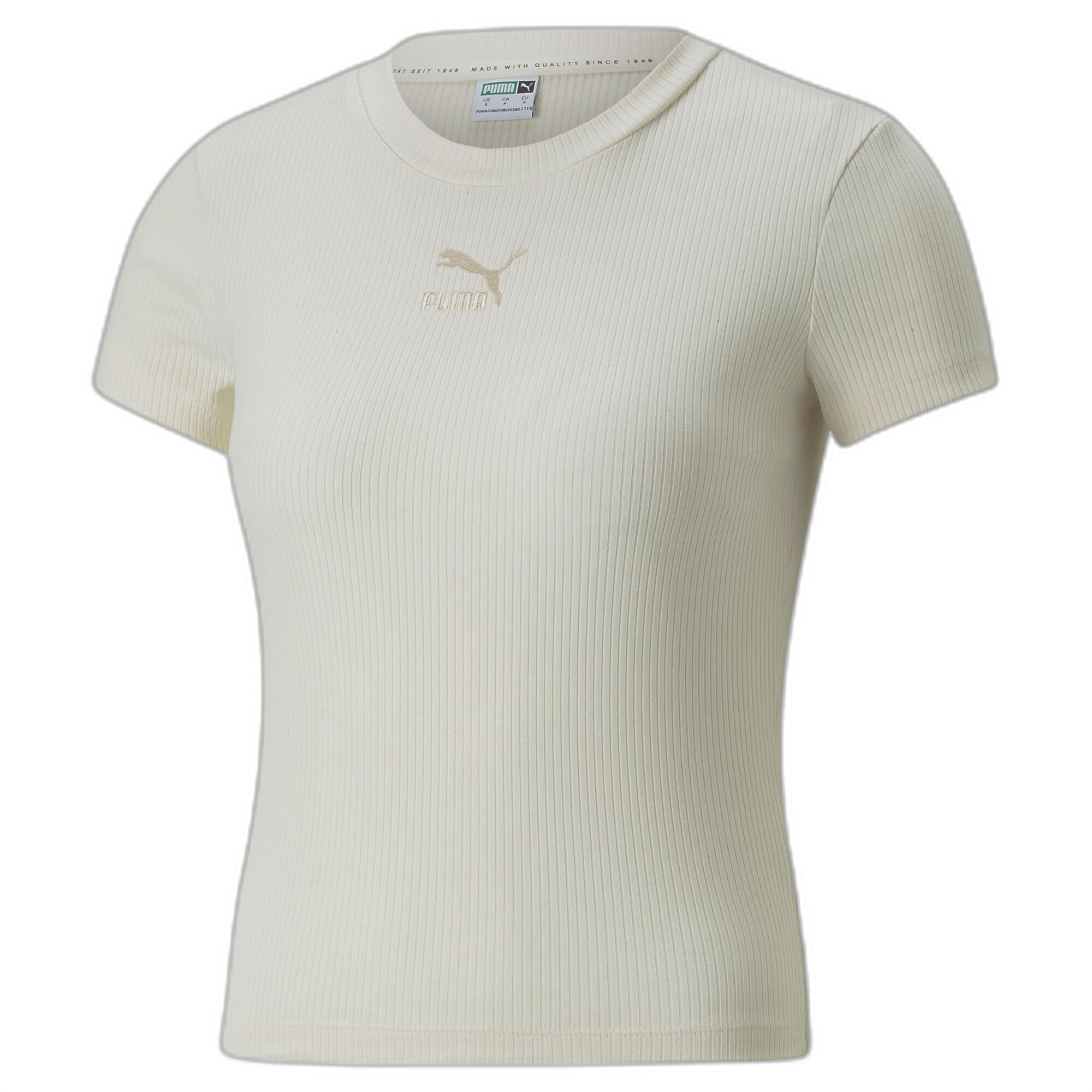 T-shirt slim femme Puma Classics Ribbed 6/7
