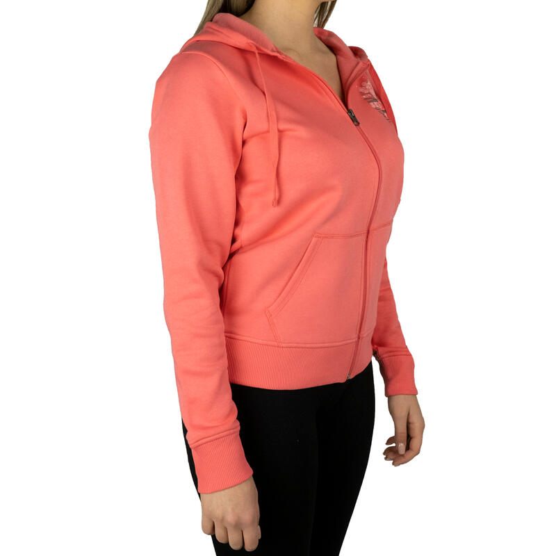 Női kapucnis pulóver, Skechers Full Zip Hoodie, rózsaszín