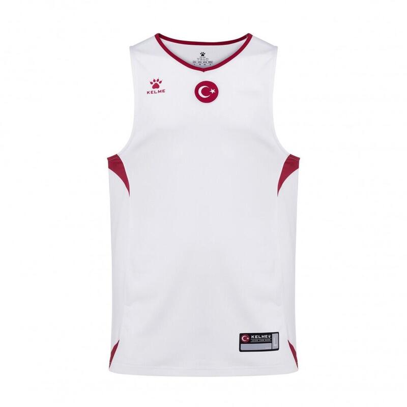 Camiseta Manga Corta Kelme Camiseta Fed. Turquía Baloncesto Unisex Blanco