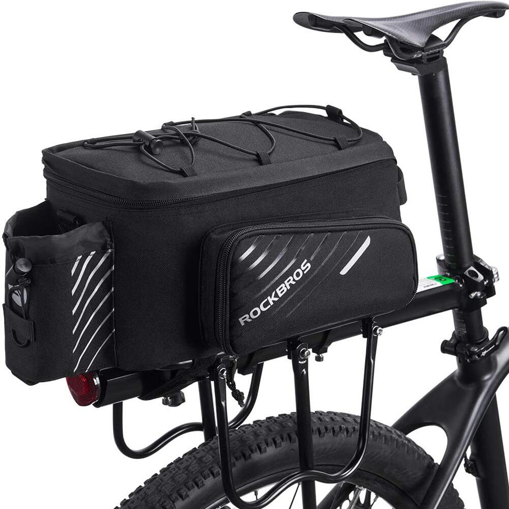 ROCKBROS Fietstas Bagagedrager - Bagagetas met Regenbescherming Waterdicht 9 -12L Zwart
