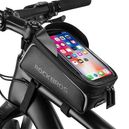 Fahrradtasche mit wasserdichter Smartphone-Halterung Schwarz
