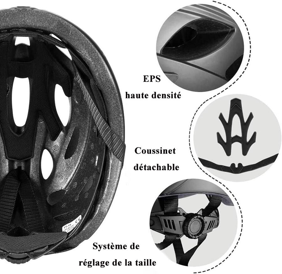 Casque vtt vélo visière et lunette amovible 2/6