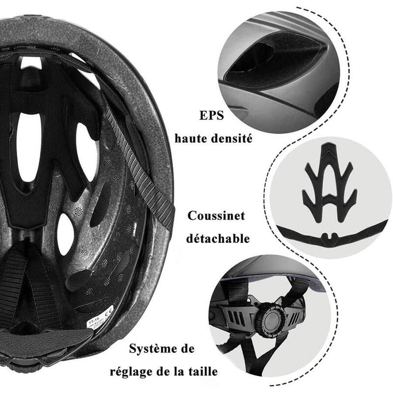 Casque vtt vélo visière et lunette amovible