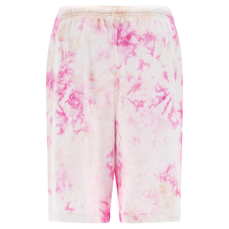 Pantaloncini in french terry con stampa tye-die all over