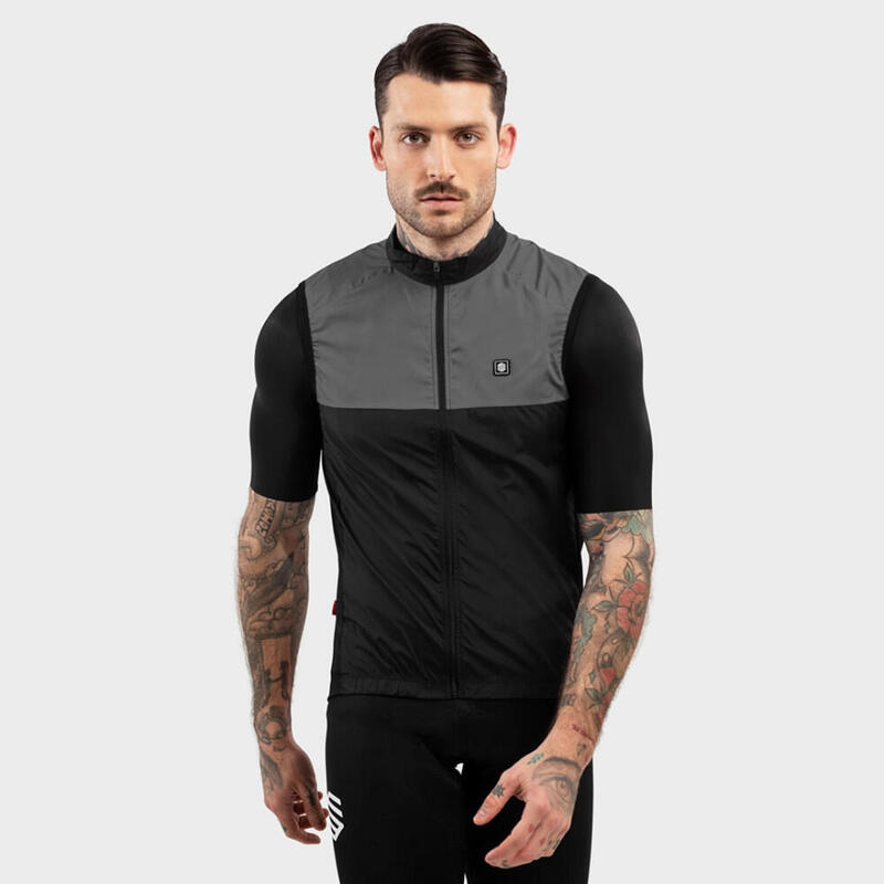 Gilet vélo coupe-vent homme Cyclisme V1 Pikes Peak Noir