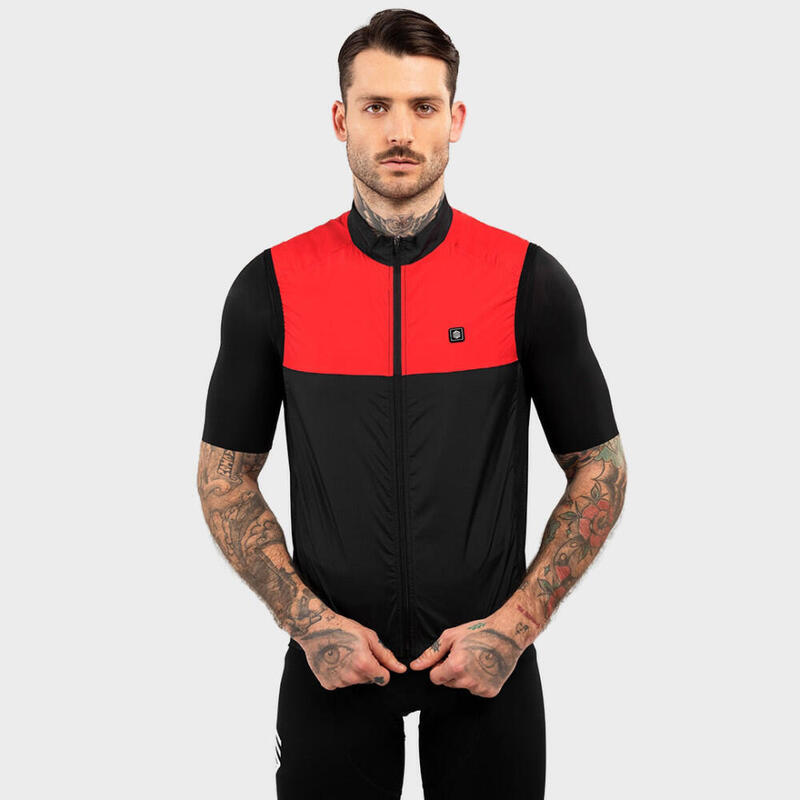 Chaleco cortavientos ciclismo hombre V1 Richmond SIROKO Negro