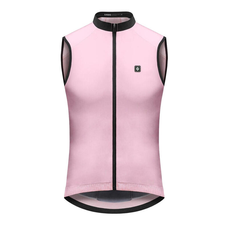 Chaleco cortavientos ciclismo hombre V1 Blizzard SIROKO Rosa Chicle