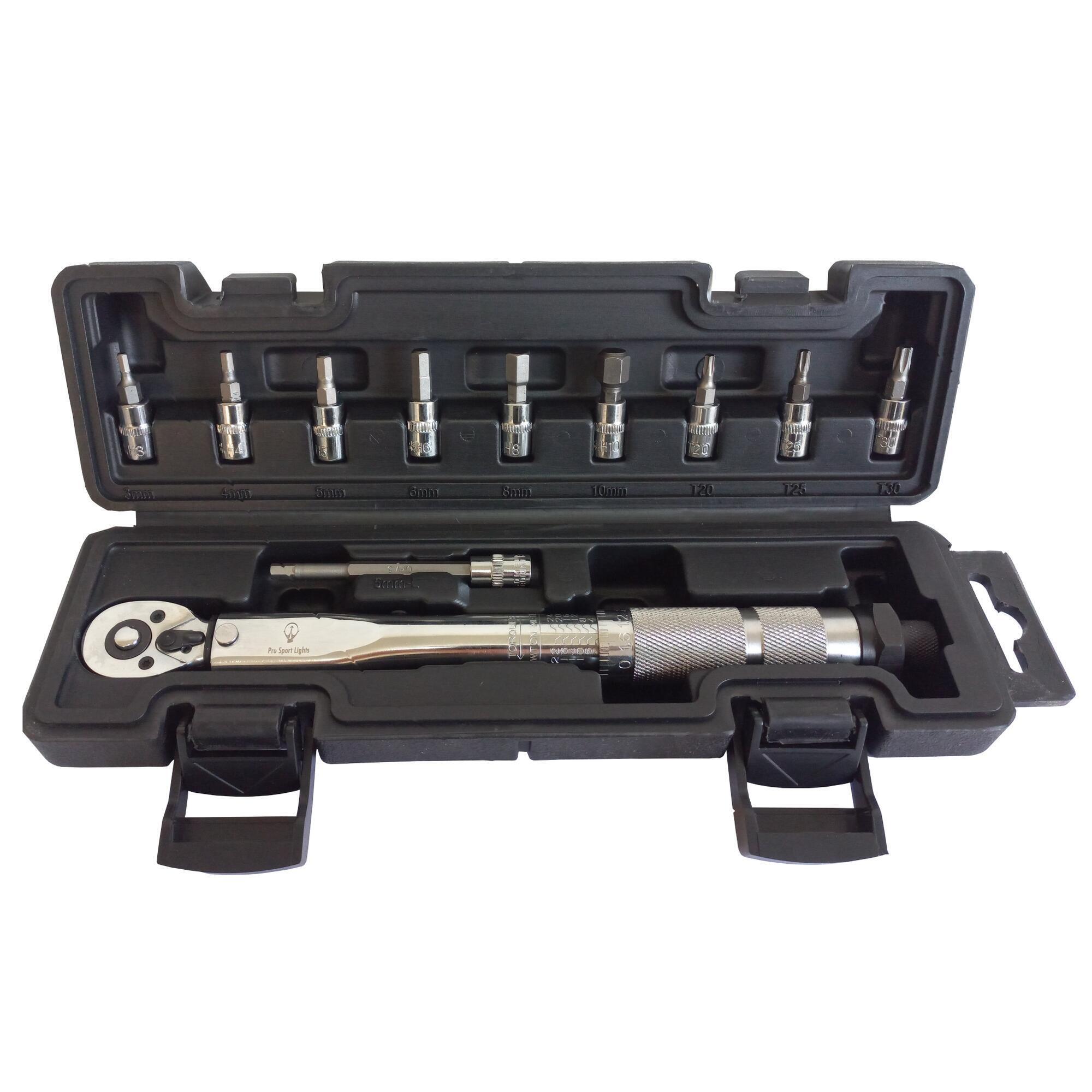 Pro Sport Lights - Jeu De Clés Dynamométriques 1/4 Outil Vélo - 2/24nm Vélo - Clé Dynamométrique - No Size - Decathlon