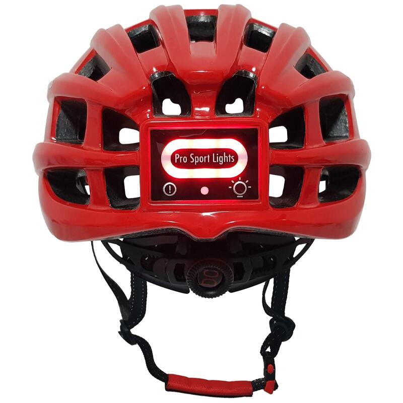 Casque de vélo avec lumière adultes - femmes/hommes- avec LED - rouge