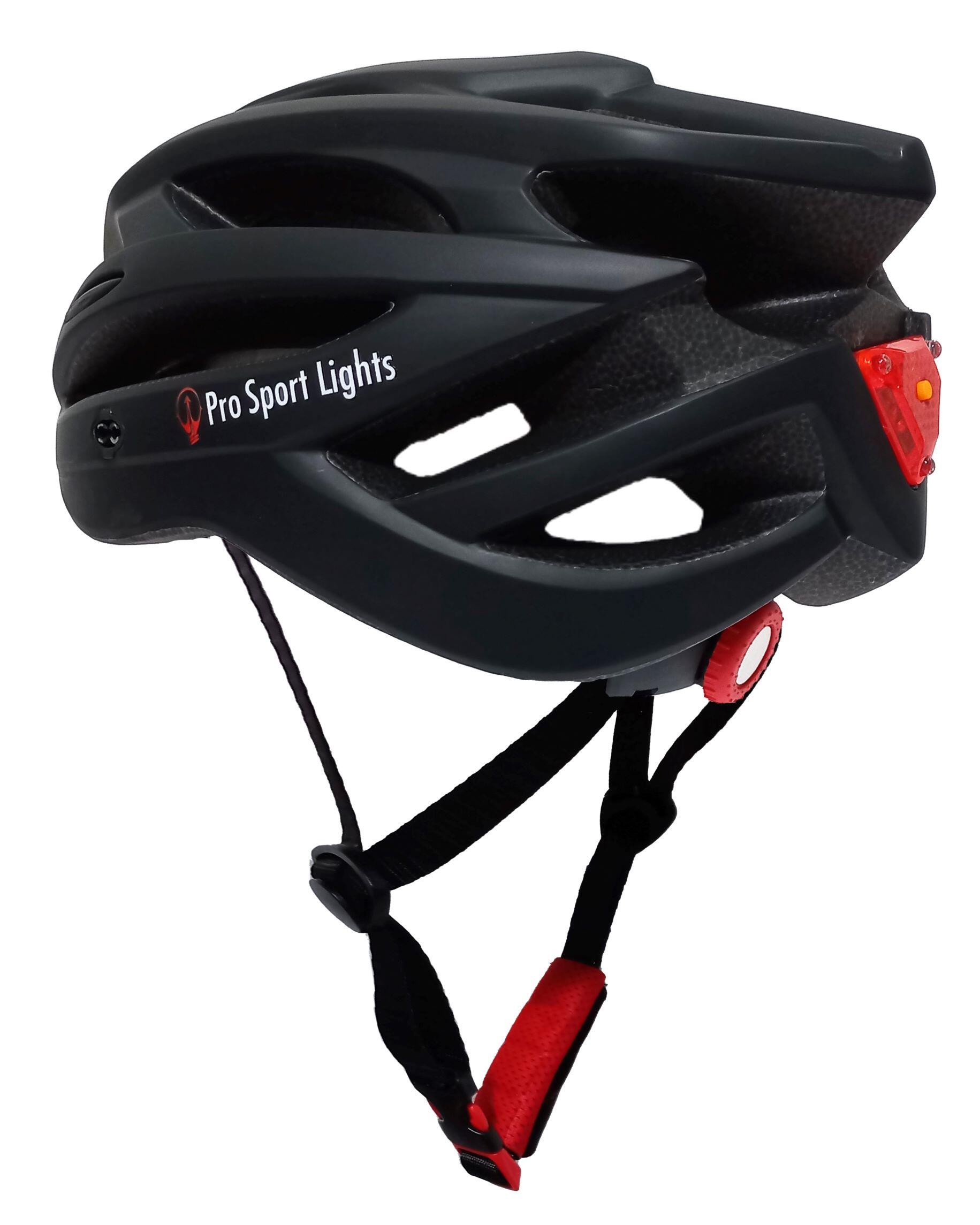 Casque vélo adulte avec feu arrière - 54/61cm - noir mat 3/8