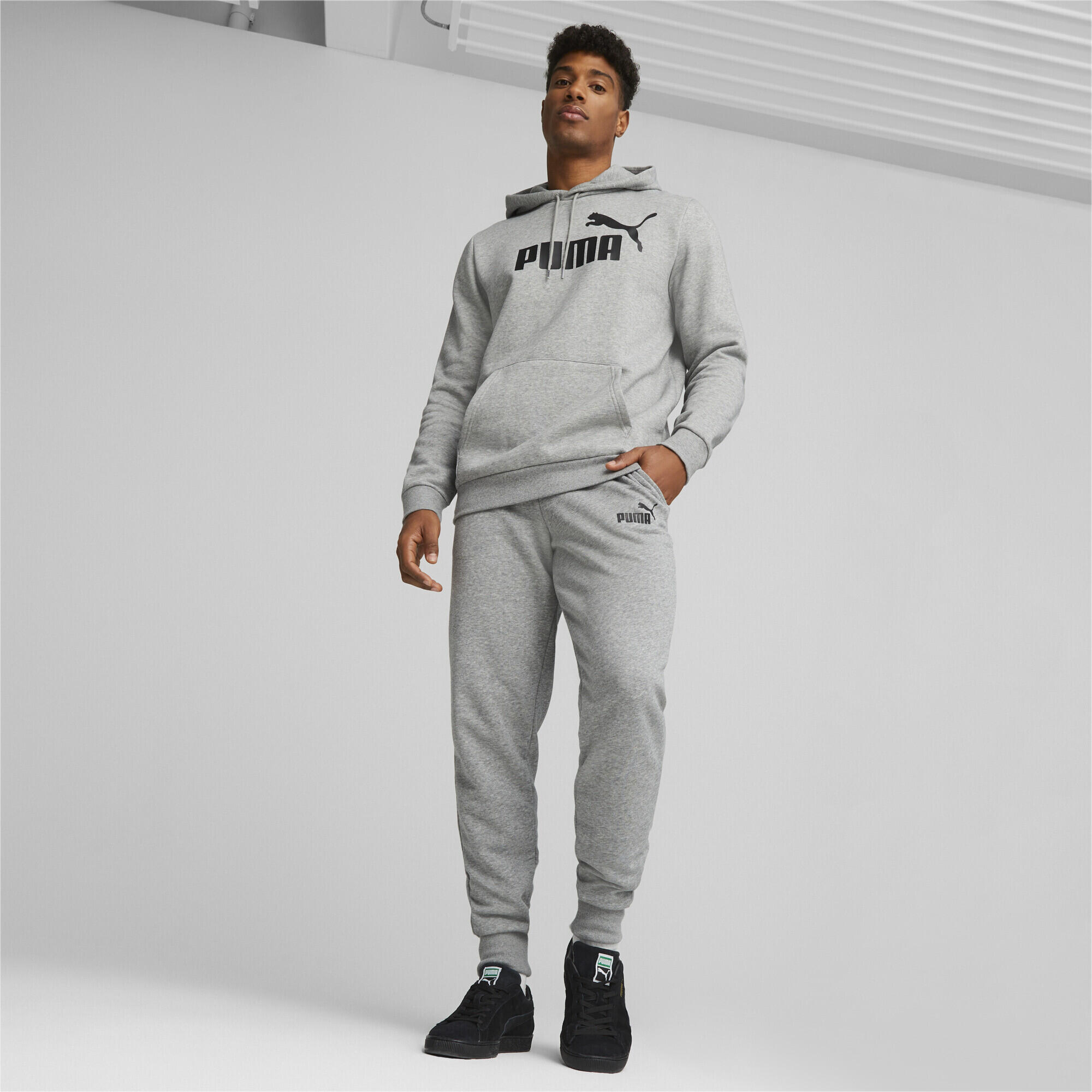 Essentials Logo Jogginghose Herren PUMA Medium Gray Heather 5/6