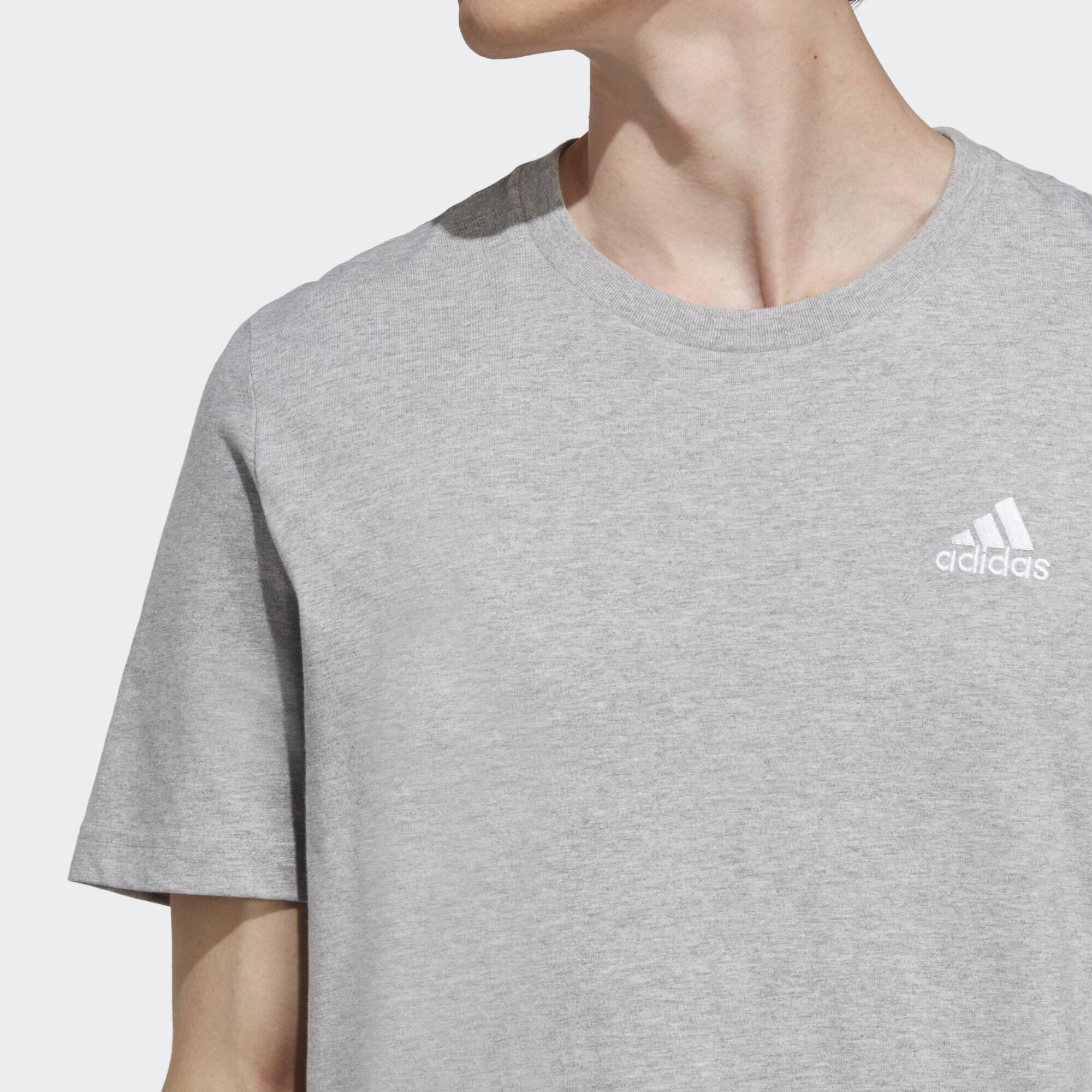 T-shirt in Jersey Singolo Essentials con Logo Piccolo Ricamato 4/5