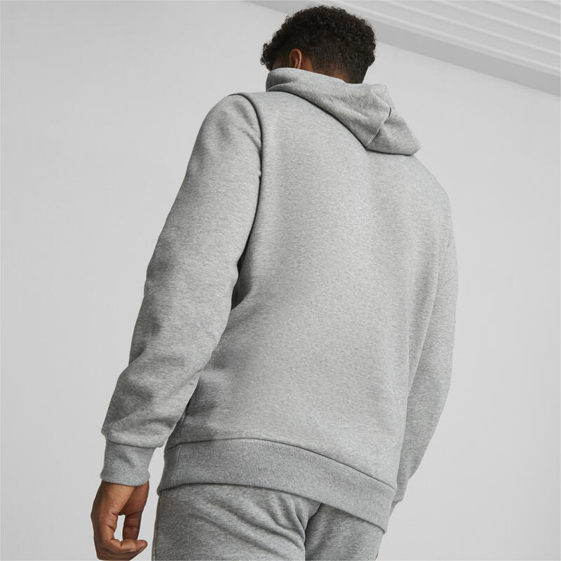 Męska bluza z kapturem z dużym logo Essentials PUMA Medium Gray Heather