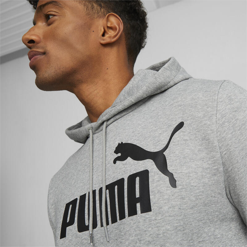 Męska bluza z kapturem z dużym logo Essentials PUMA Medium Gray Heather