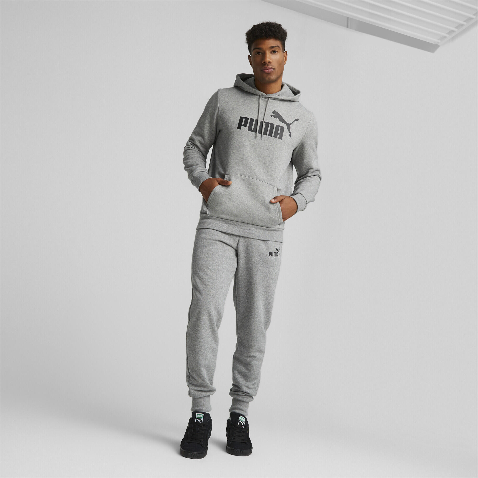 Hoodie à gros logo Essentials+ Homme PUMA Medium Gray Heather 7/7