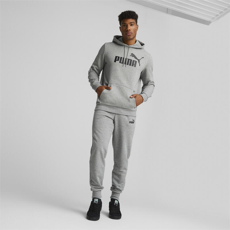 Męska bluza z kapturem z dużym logo Essentials PUMA Medium Gray Heather