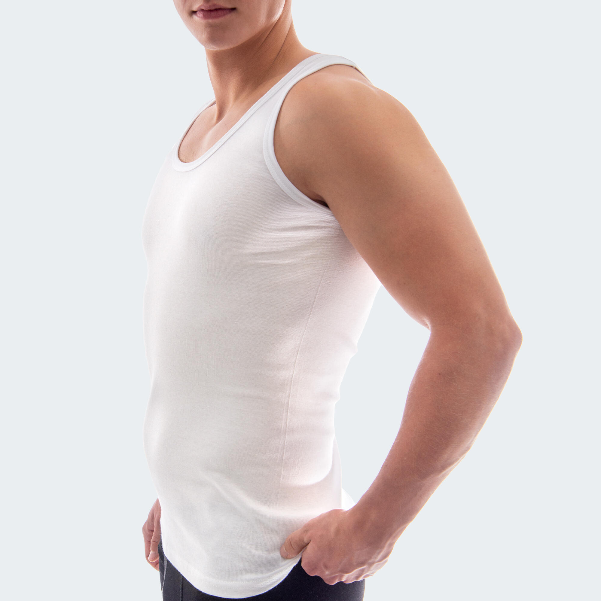 Camiseta de tirantes Hombre Sin costuras Set de 2 Canale fino Negro