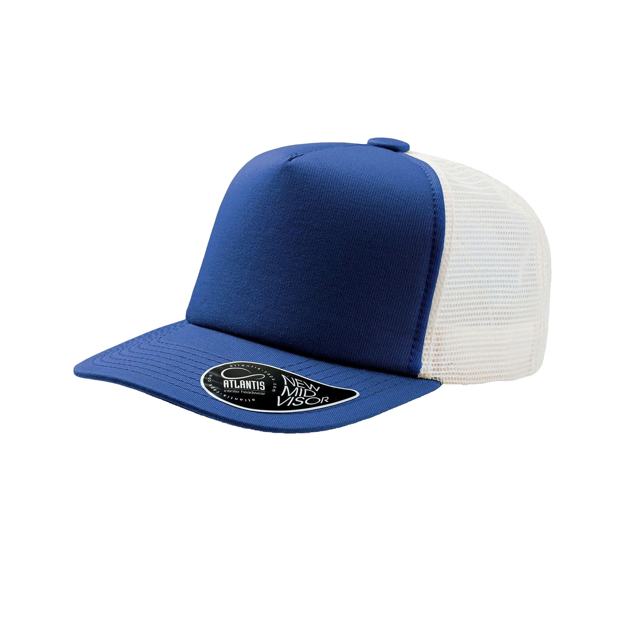 ATLANTIS Record Mid Visor 5 Panel Trucker Cap (Royal)