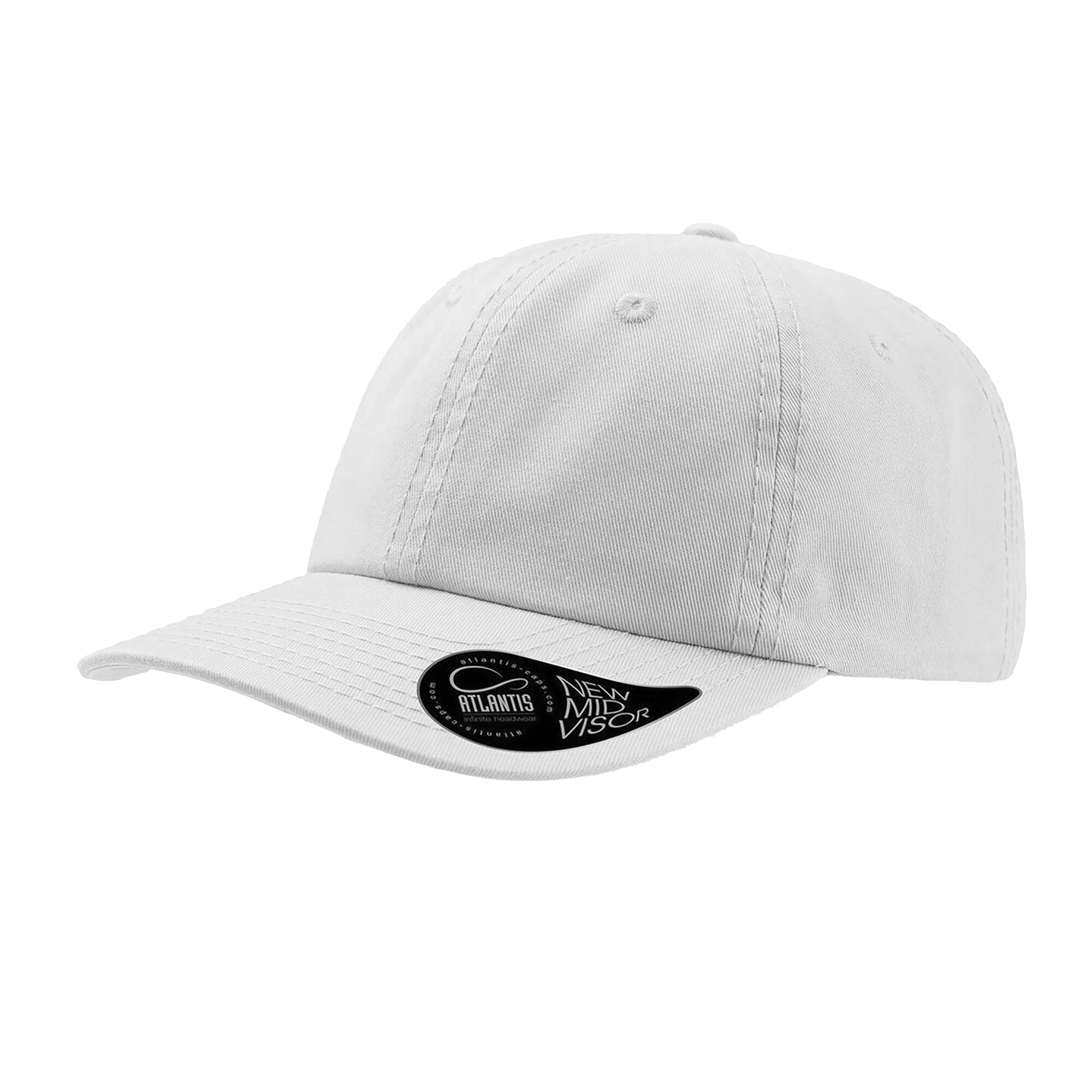 Dad Hat Unstructured 6 Panel Cap (White) 1/4