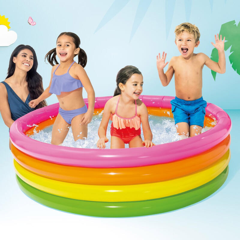 Piscina gonflabila pentru copii Intex, 168 x 46 cm, 4 inele