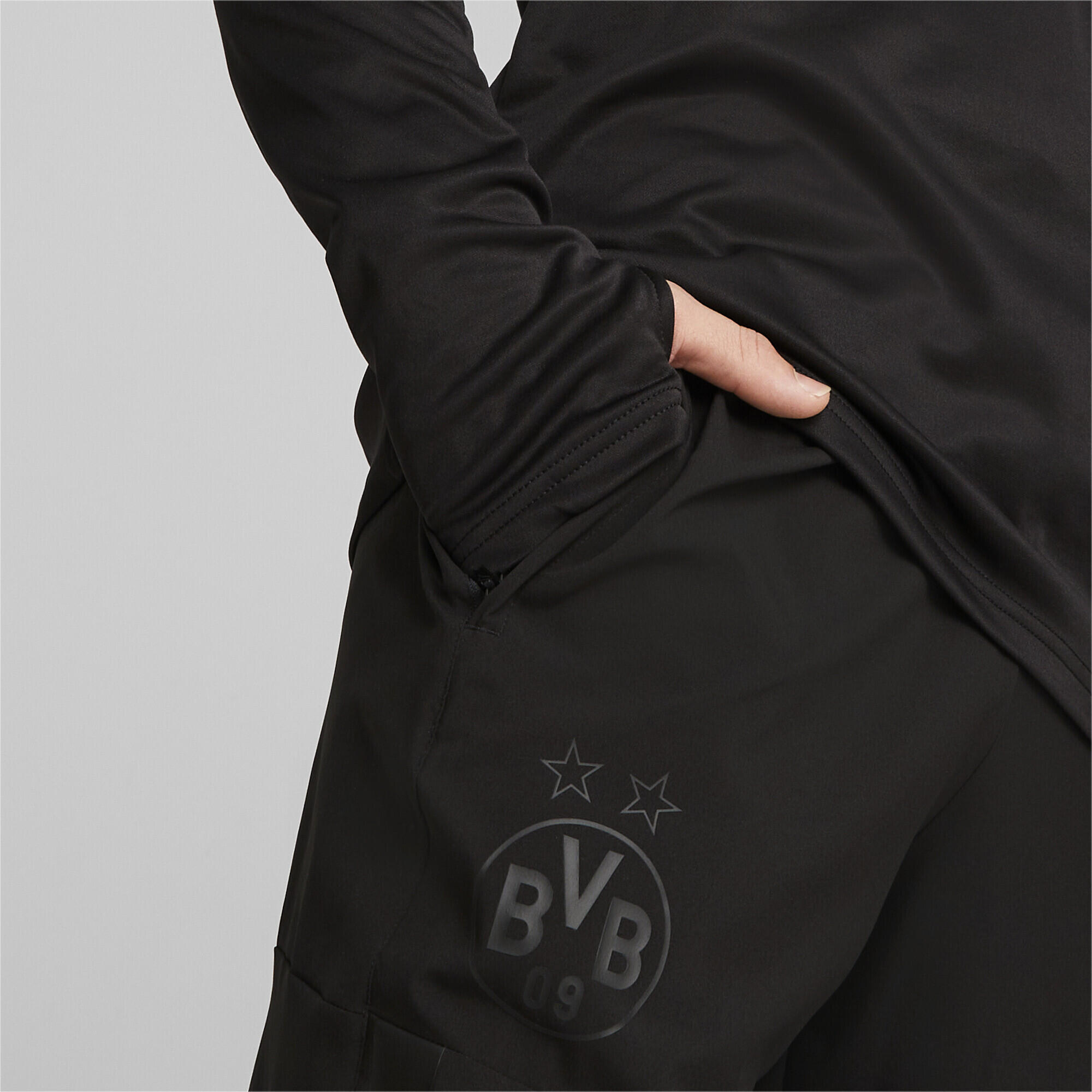 Borussia Dortmund Prematch geweven broek voor heren PUMA Black 4/6