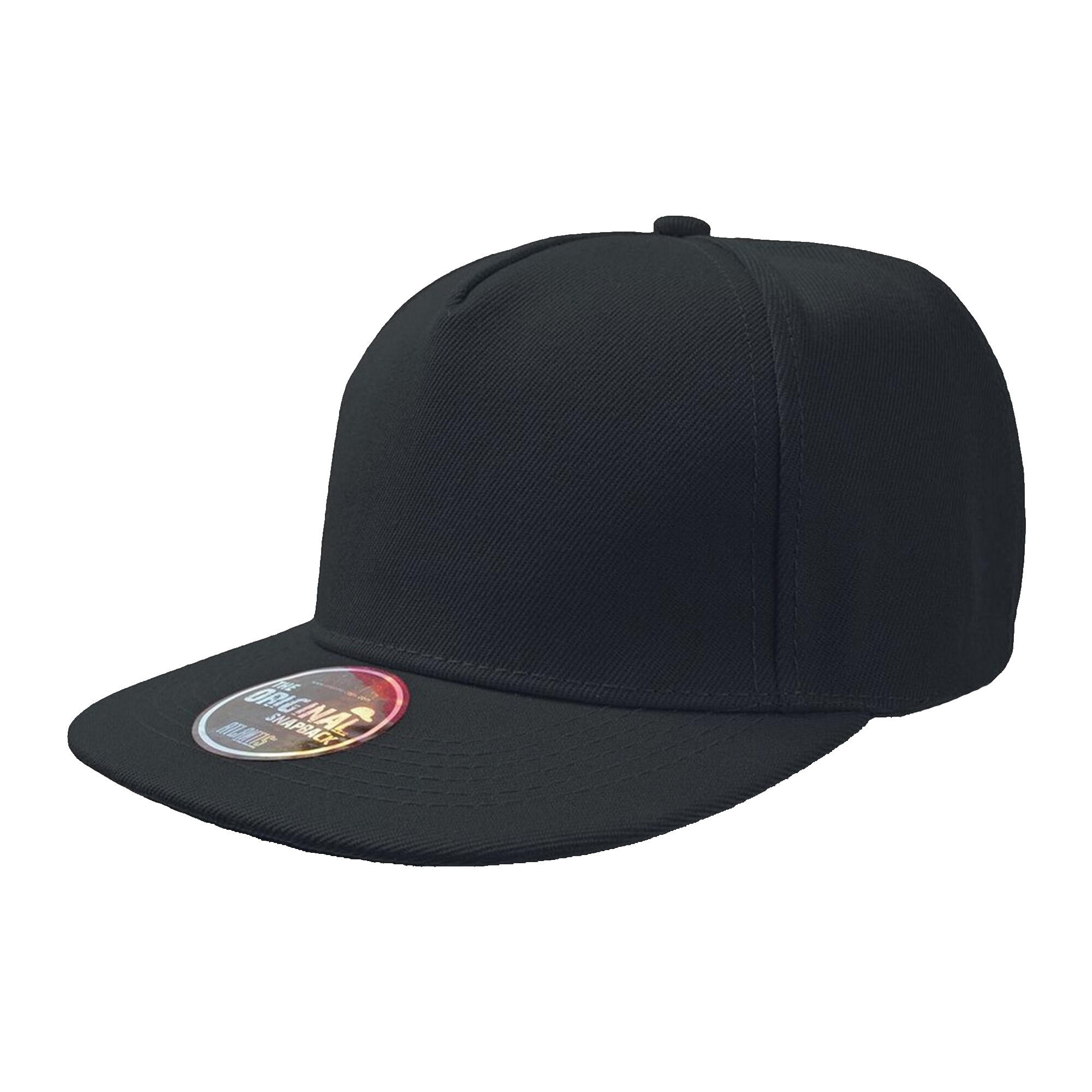 ATLANTIS Flat Visor 5 Panel Cap (Pack of 2) (Black)