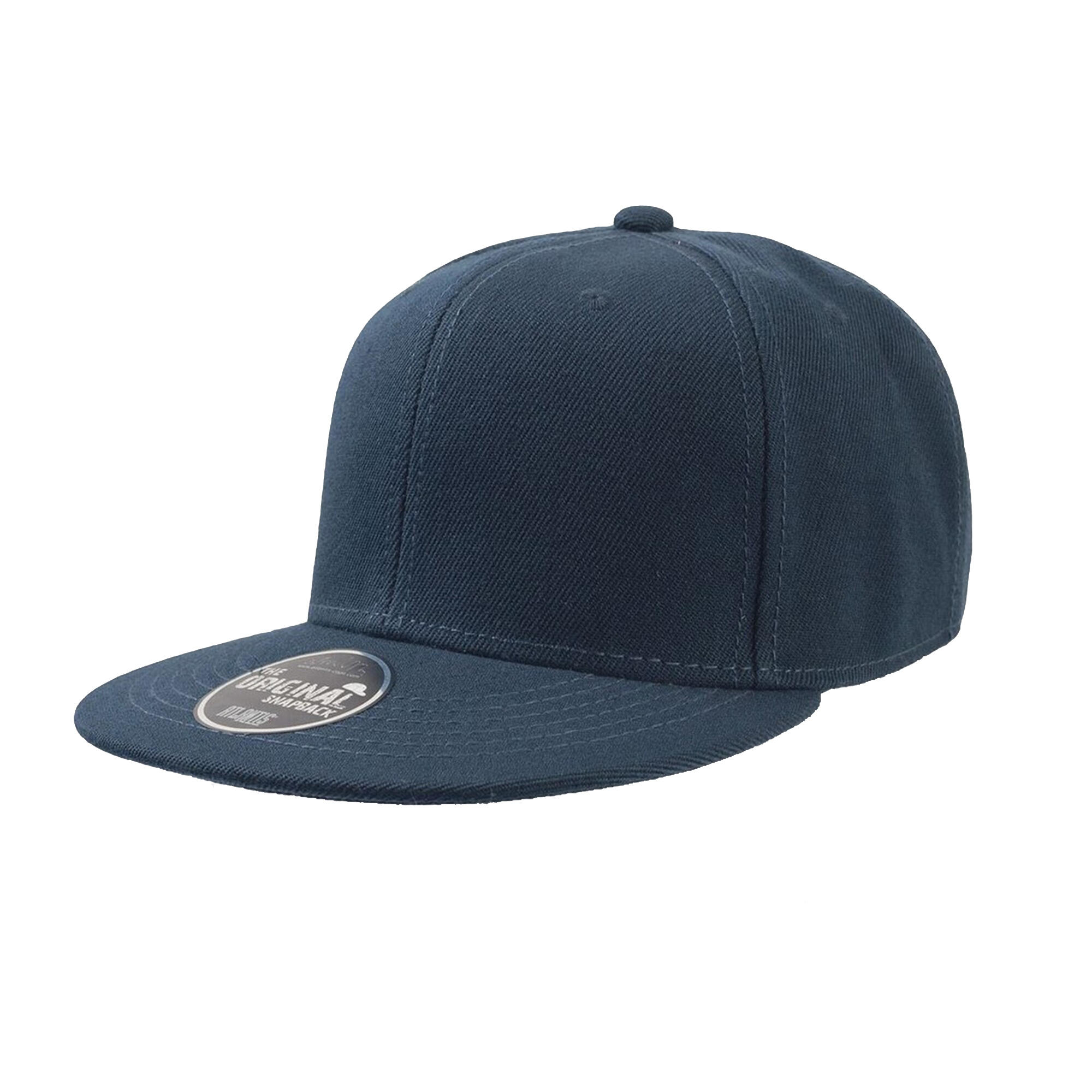 Snap Back Flat Visor 6 Panel Cap (Pack of 2) (Navy) 1/4