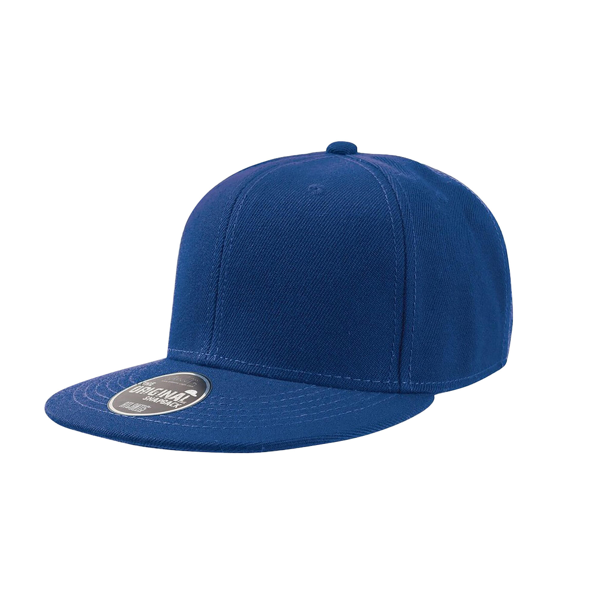 Children/Kids Flat Visor 6 Panel Snap Back Cap (Royal) 1/4