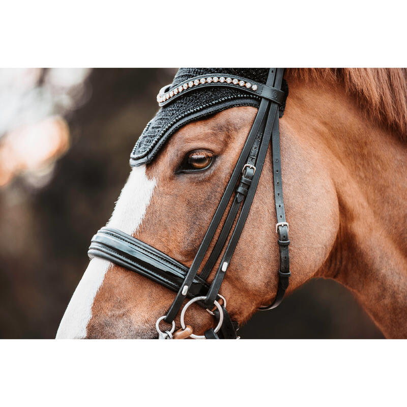 Bonnet D'oreille / Voile Mouche Butet Noir Avec Logo Bronze - Taille Cheval/plein - Occasion
