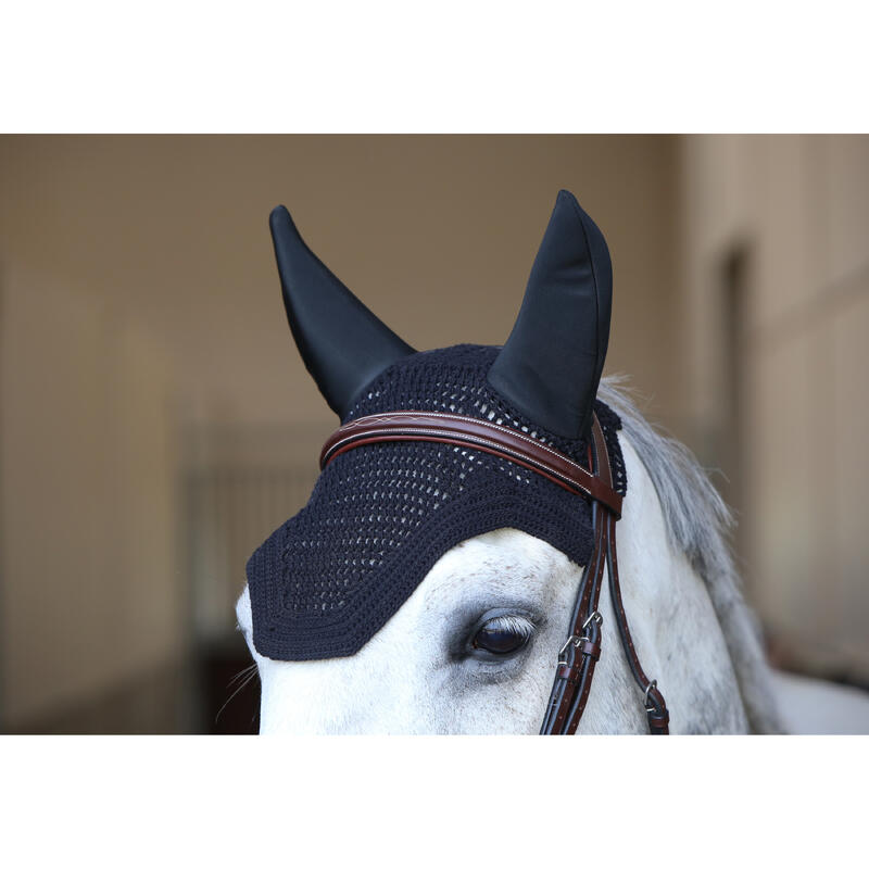 Kentucky Horsewear - Wellington Oornetje - Velvet - Soundless Zwart - Voor Paard